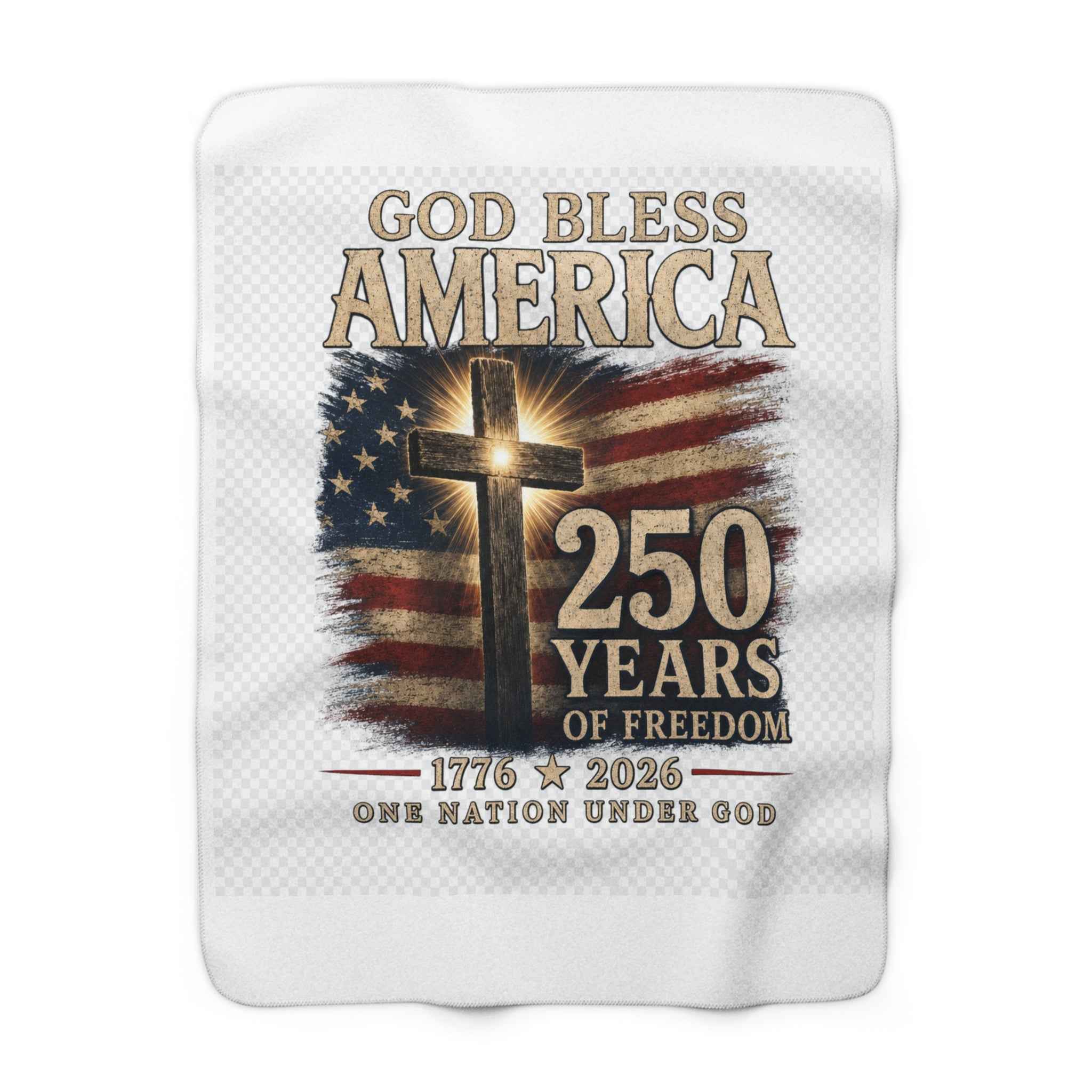 God Bless America Sherpa Blanket — 250 Years of Freedom (1776–2026)