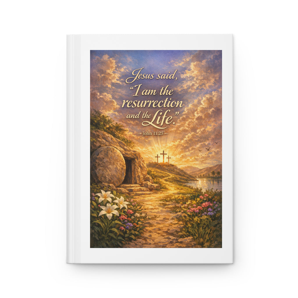 Resurrection & Life Hardcover Journal — Christian Inspirational Scripture Notebook (John 11:25)