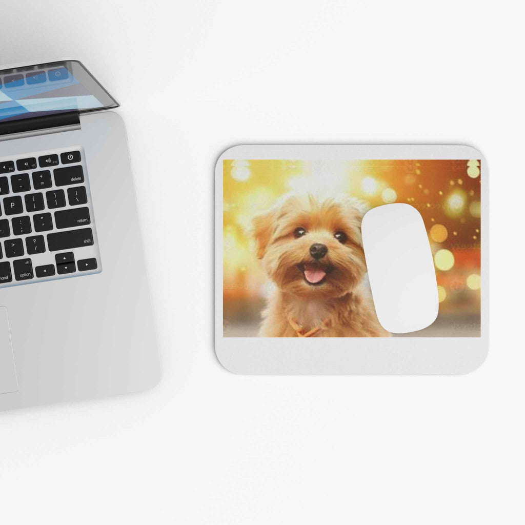 Happy Puppy Mouse Pad – Cute Dog Desk Mat for Pet Lovers